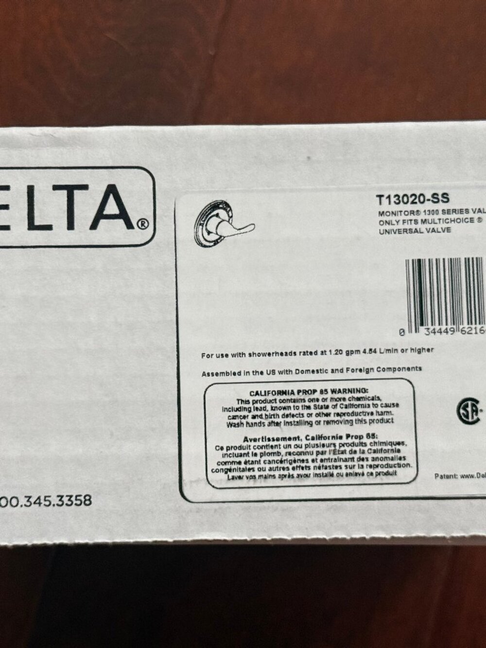 Delta Classic Monitor T13020-SS Valve Only Trim Stainless Steel-new